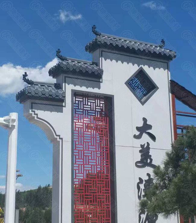 合成樹脂瓦再造牌樓景觀，增添新氣象,！