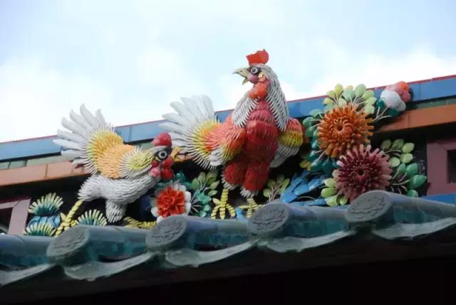 潮州嵌瓷,,屋頂生花
